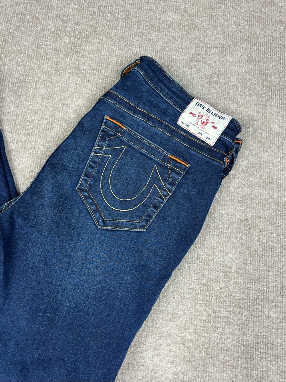 True Religion Becca Jeans Womens 32 Blue Mid Rise Bootcut Stretch Denim Pockets